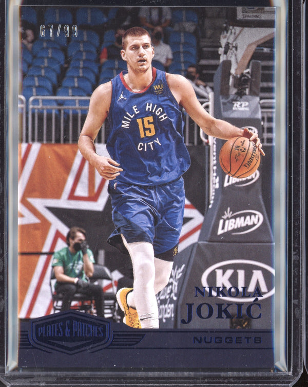 Nikola Jokic 2020/21 Panini Chronicles Plates & Patches Blue 67/99