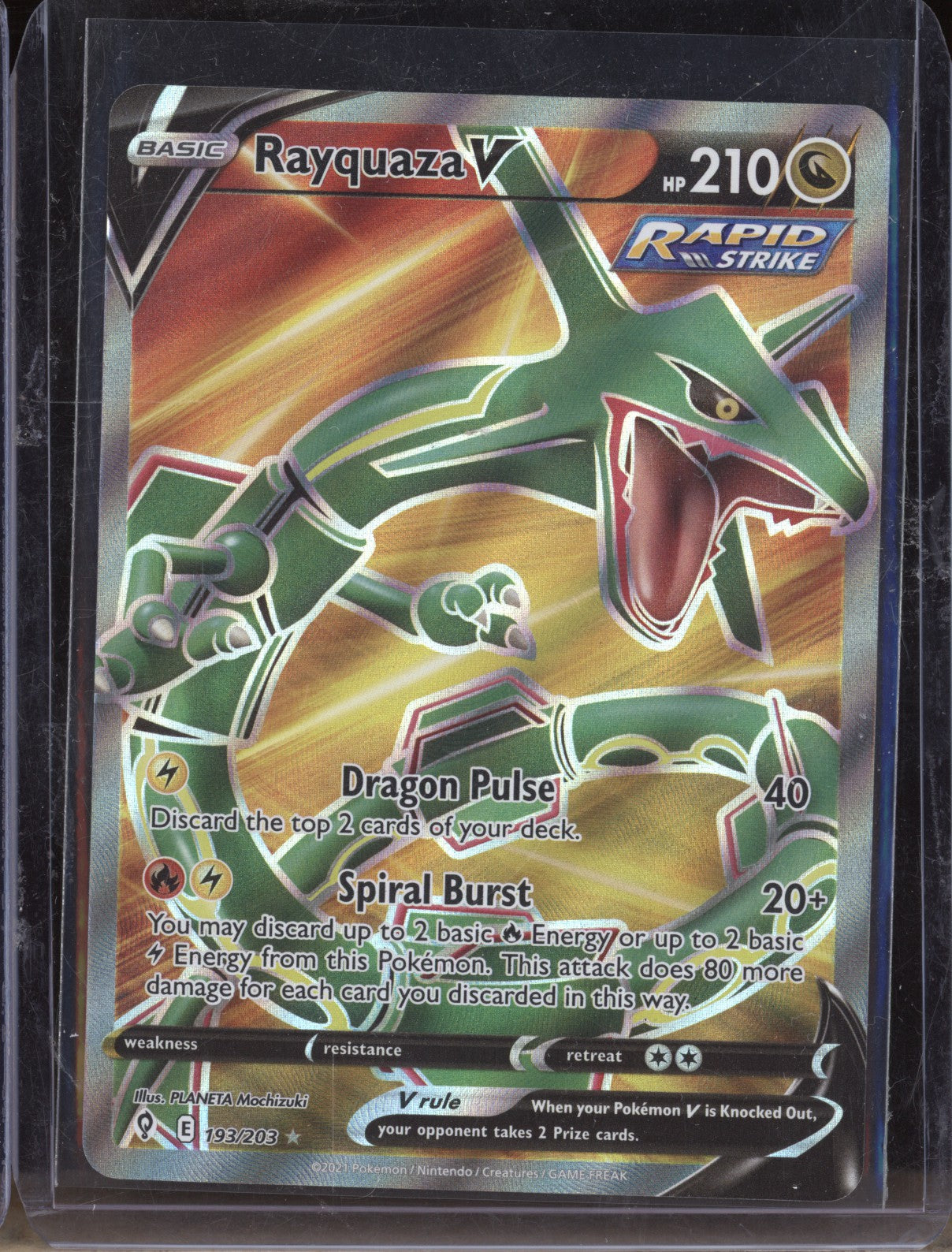 Rayquaza V 2021 Pokemon Evolving Skies Full Art Ultra Rare 193/203