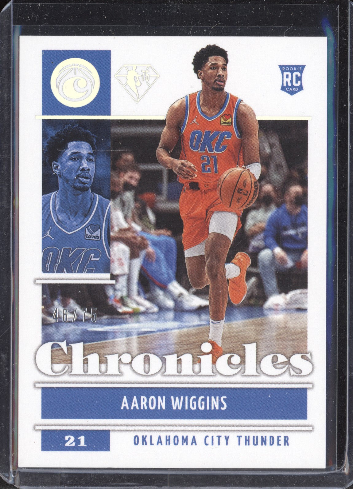 Aaron Wiggins 2021-22 Panini Chronicles 34 75th Anniversary RC 46/75