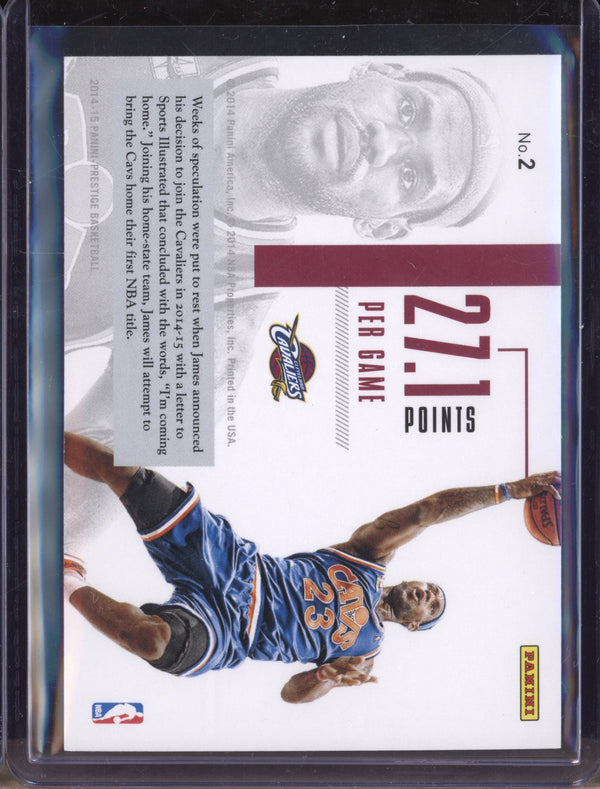 LeBron James 2014-15 Panini Prestige 2 Playmakers Premium