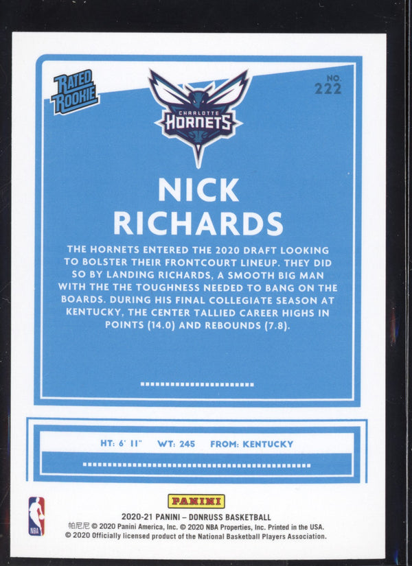 Nick Richards 2020/21 Panini Donruss Choice RC