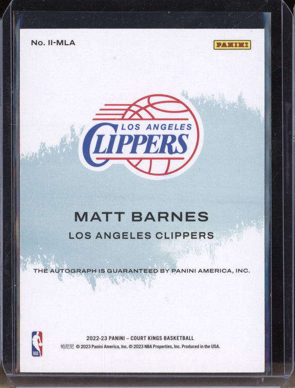 Matt Barnes 2022-23 Panini Court Kings II-MLA Impressionist Ink Auto