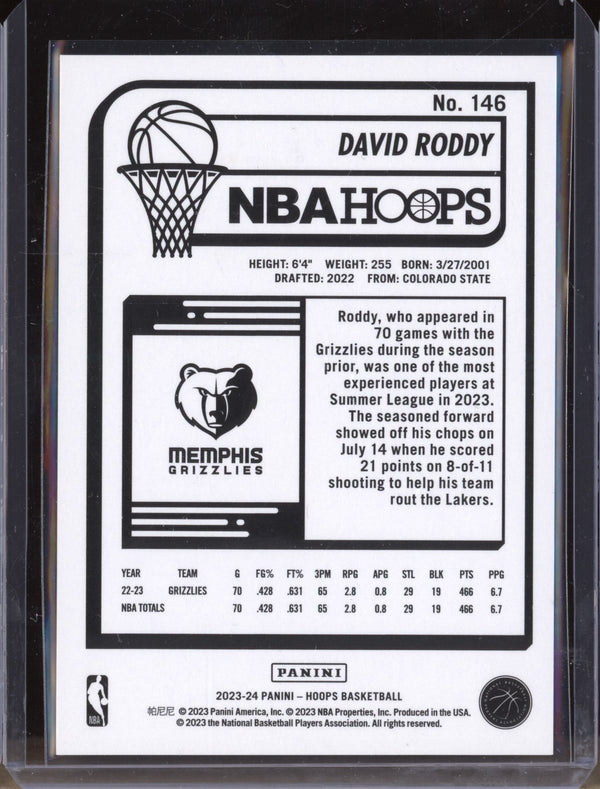 David Roddy 2023/24 Panini Hoops 146 Gravity 28/75