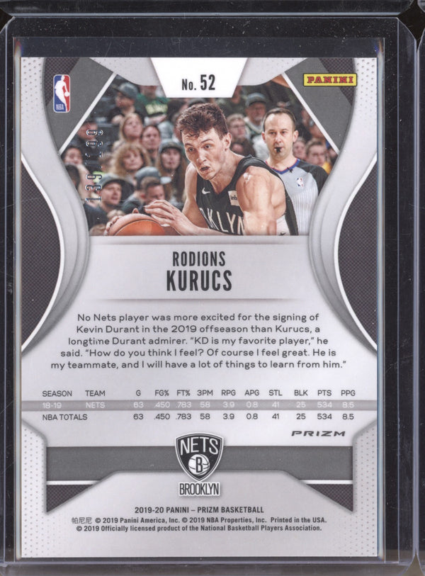 Rodions Kurucs 2019-20 Panini Prizm 52 Blue 139/199