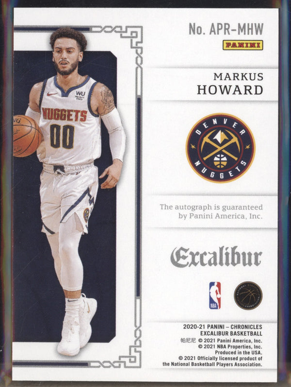 Markus Howard 2020-21 Panini Chronicles APR-MHW Apprentice Auto Blue RC 42/99