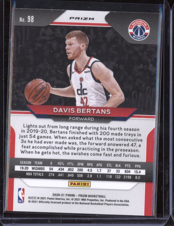 Davis Bertans 2020 Panini Prizm Basketball Gold Wave