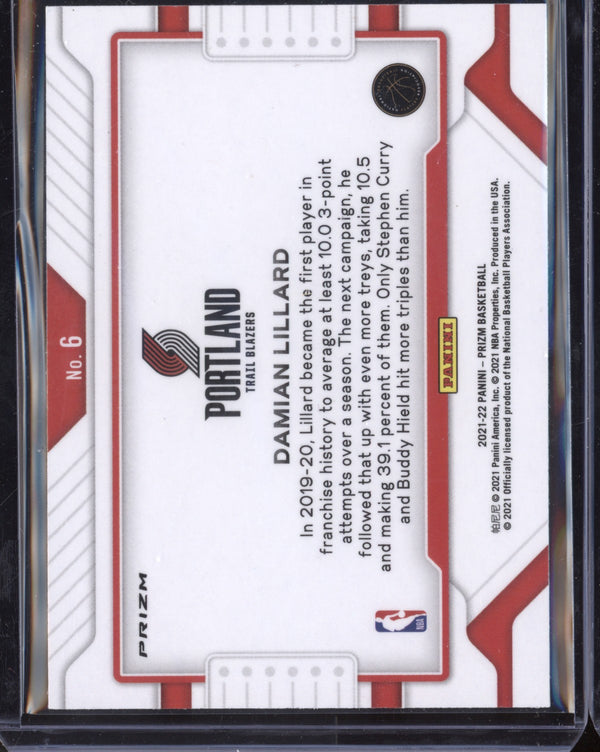 Damian Lillard 2021-22 Panini Prizm Widescreen silver