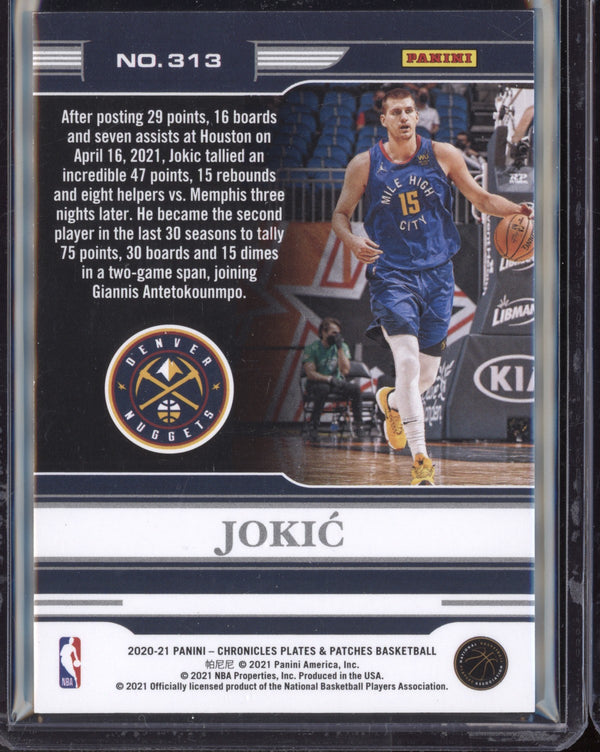 Nikola Jokic 2020/21 Panini Chronicles Plates & Patches Blue 67/99