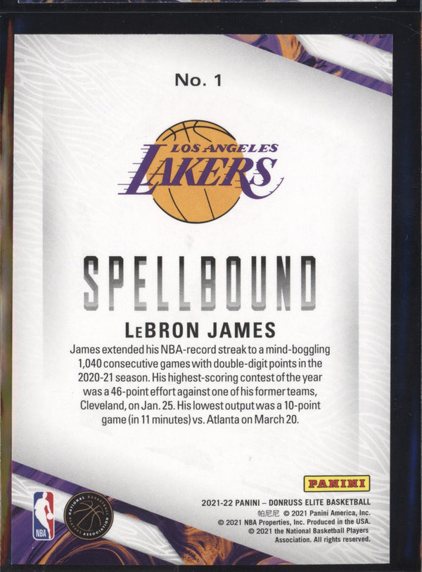 LeBron James 2021-22 Panini Donruss Elite Spellbound