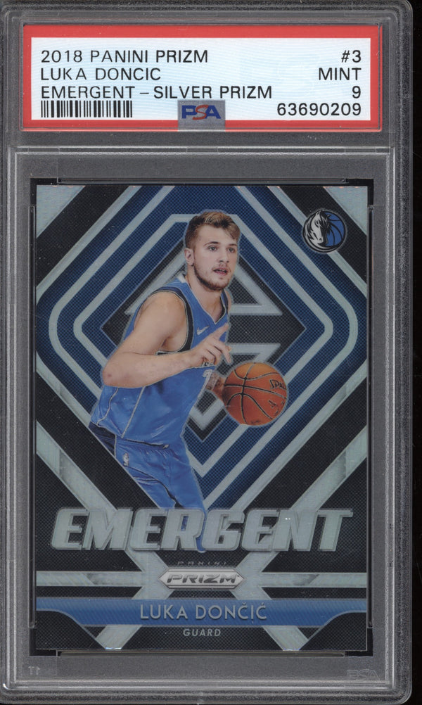 Luka Doncic 2018/19 Panini Prizm Emergent Silver RC PSA 9