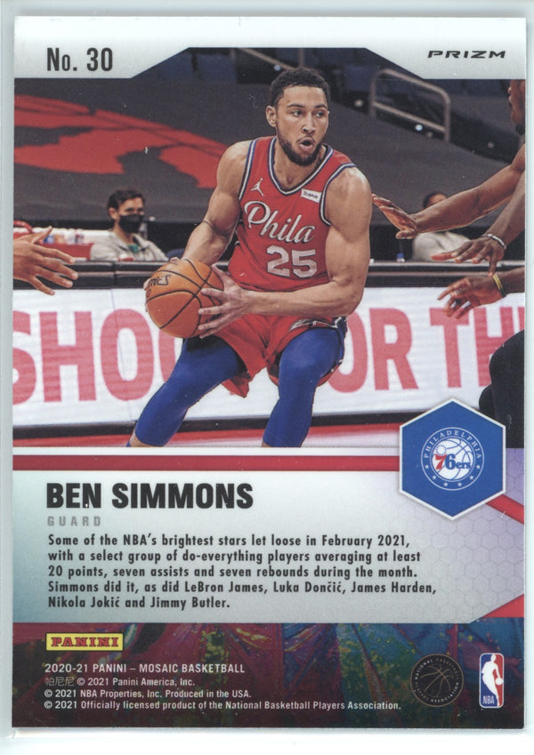 Ben Simmons 2020-21 Panini Mosaic Center Stage