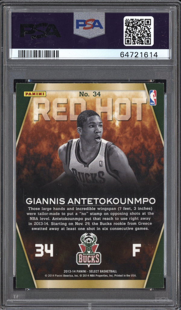 Giannis Antetokounmpo 2013-14 Panini Select Red Hot PSA  8