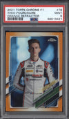 Theo Pourchaire 2021 Topps Chrome Formula One Orange Refractor 14/25 PSA  9