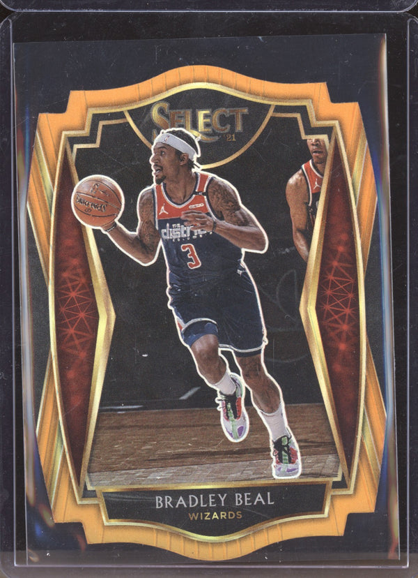 Bradley Beal 2020-21 Panini Select 127 Premier Level Orange Die Cut 24/65