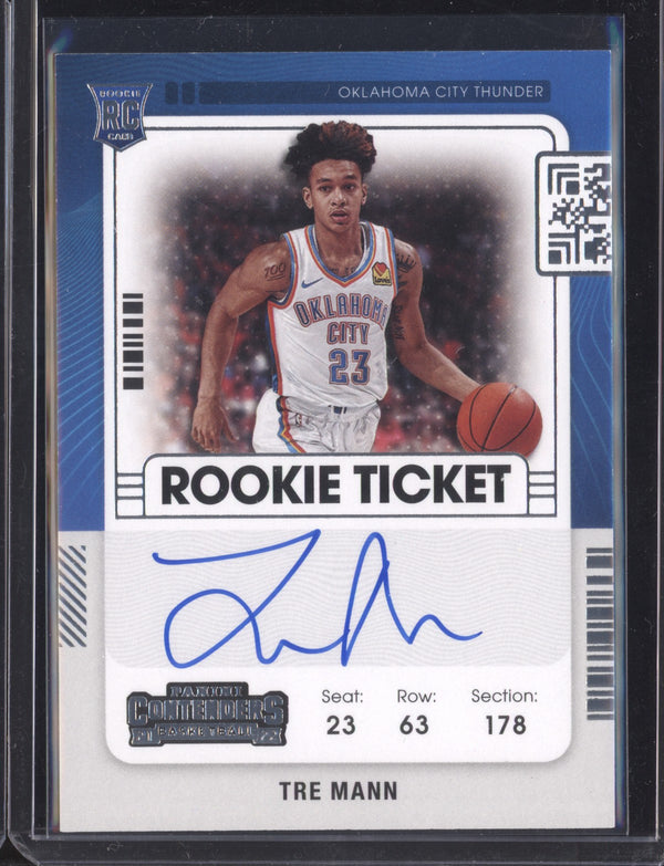 Tre Mann 2021-22 Panini Contenders Rookie Ticket Auto RC