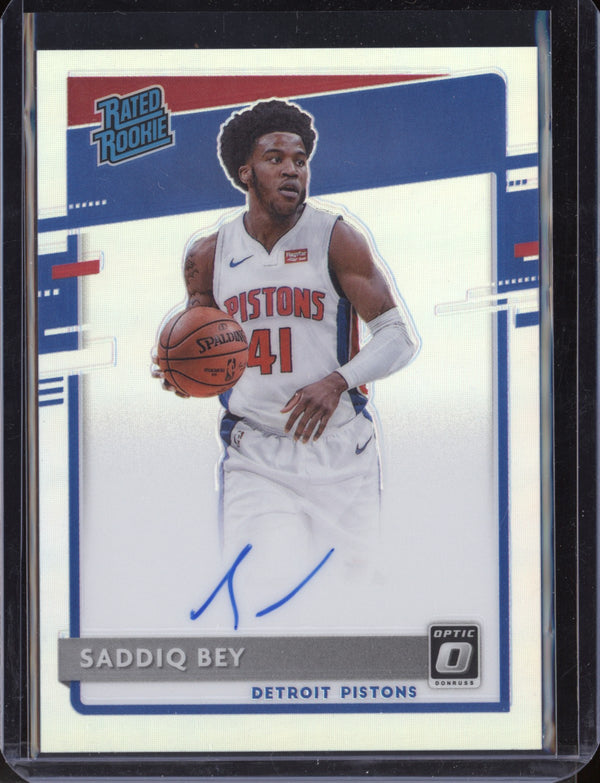 Saddiq Bey 2020/21 Panini Optic Rated Rookie Signature Holo RC