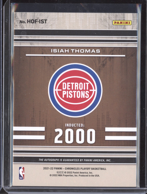 Isiah Thomas 2021-22 Panini Chronicles HOF-IST Hall of Fame Auto Blue 09/99