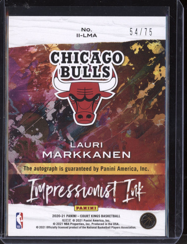 Lauri Markkanen 2020-21 Panini Court Kings Impressionist Ink  54/75