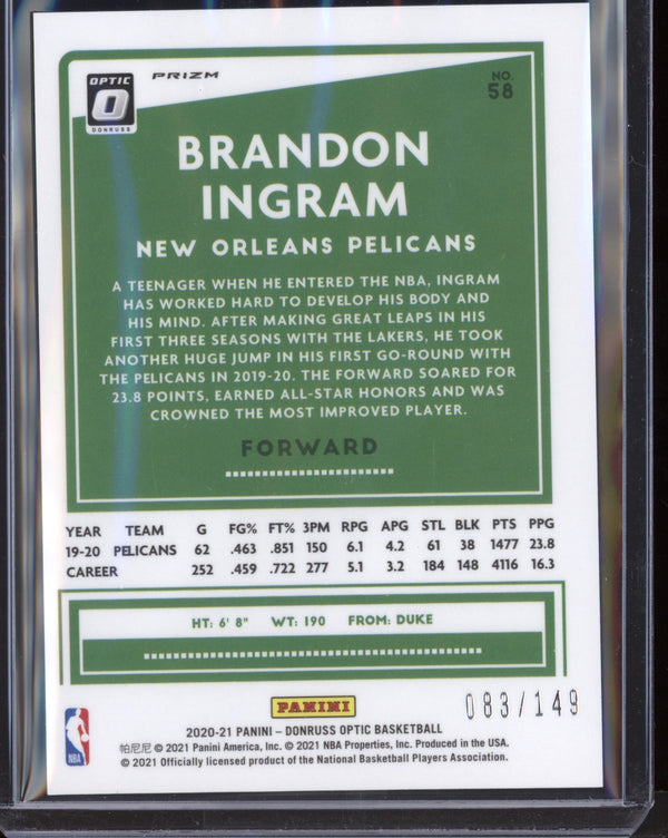 Brandon Ingram 2020/21 Panini Optic Lime Green 83/149