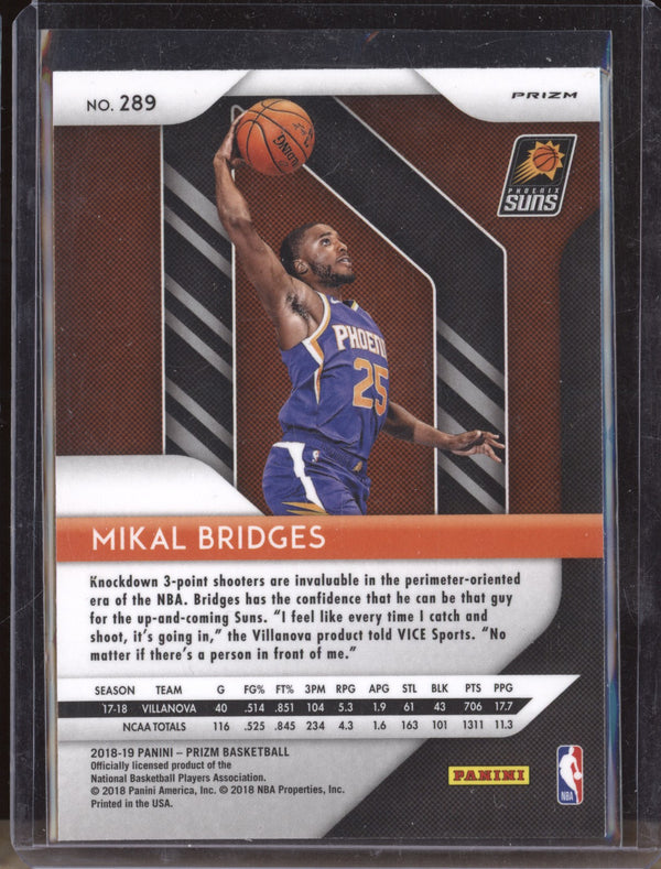 Mikal Bridges 2018-19 Panini Prizm 289 Ruby Wave RC