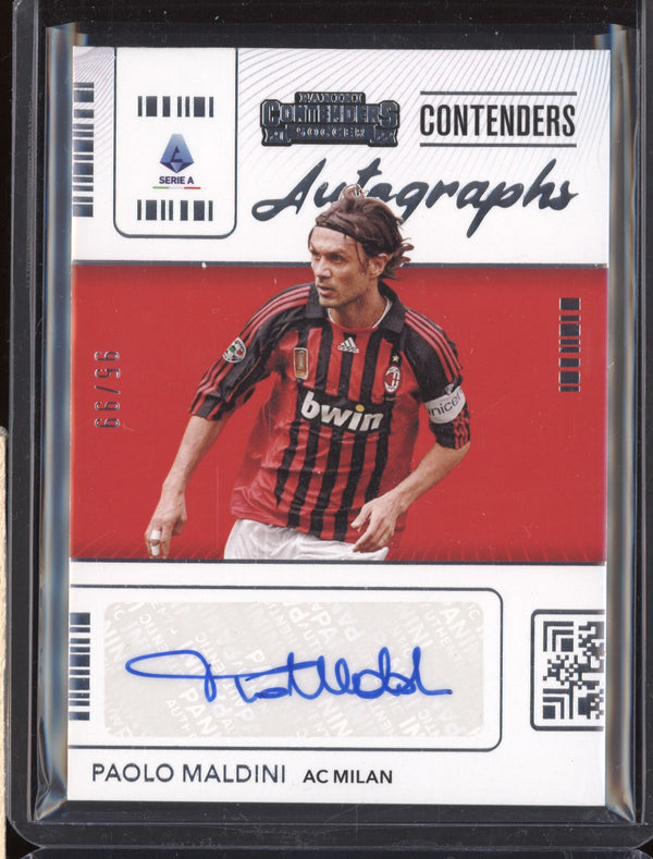 Paolo Maldini 2021-22 Panini Chronicles Soccer CA-PM Contenders Auto 95/99