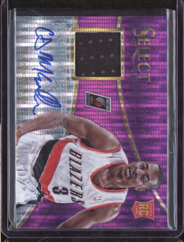 C.J. McCollum 2013-14 Panini Select 19 Rookie Jerseys Auto Purple RC 35/60