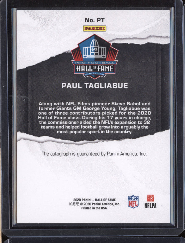 Paul Tagliabue 2020 Panini Hall of Fame PT Private Signings Auto 13/25  ASR