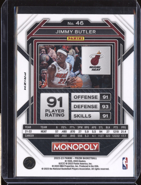 Jimmy Butler 2022-23 Panini Prizm Monopoly 46 White Sparkle