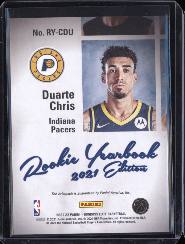 Chris Duarte 2021/22 Panini Elite Rookie Yearbook Auto RC