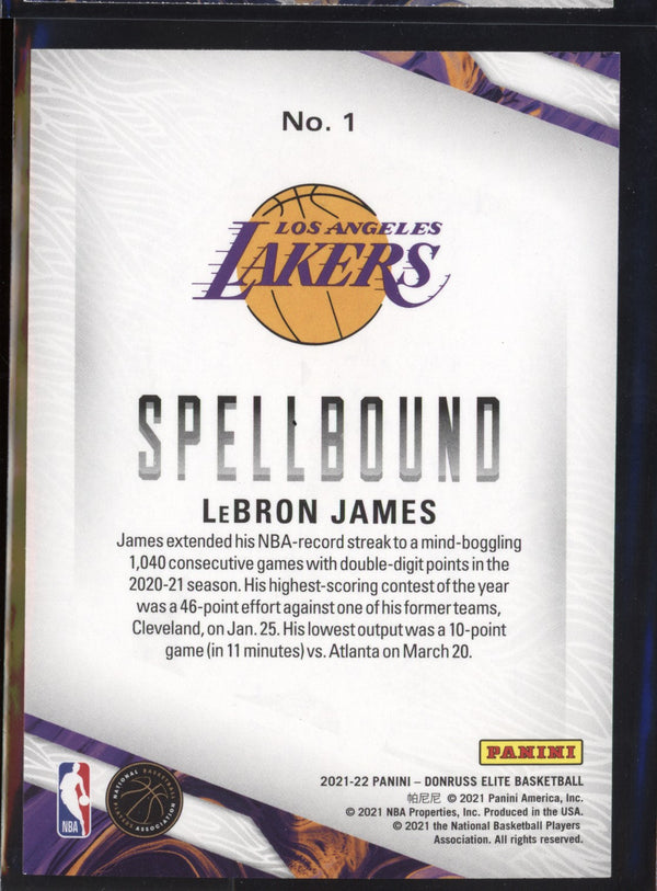 LeBron James 2021-22 Panini Donruss Elite Spellbound