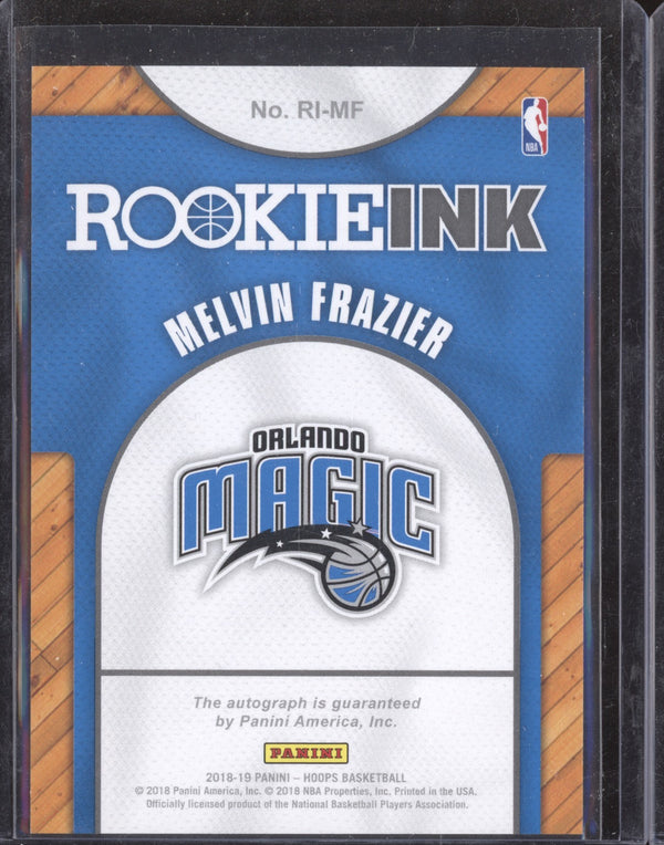 Melvin Frazier 2018-19 Panini Hoops RI-MF Rookie Ink RC