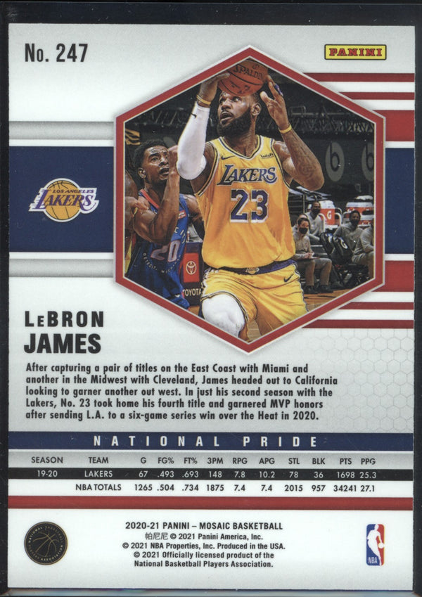 LeBron James 2020-21 Panini Mosaic National Pride