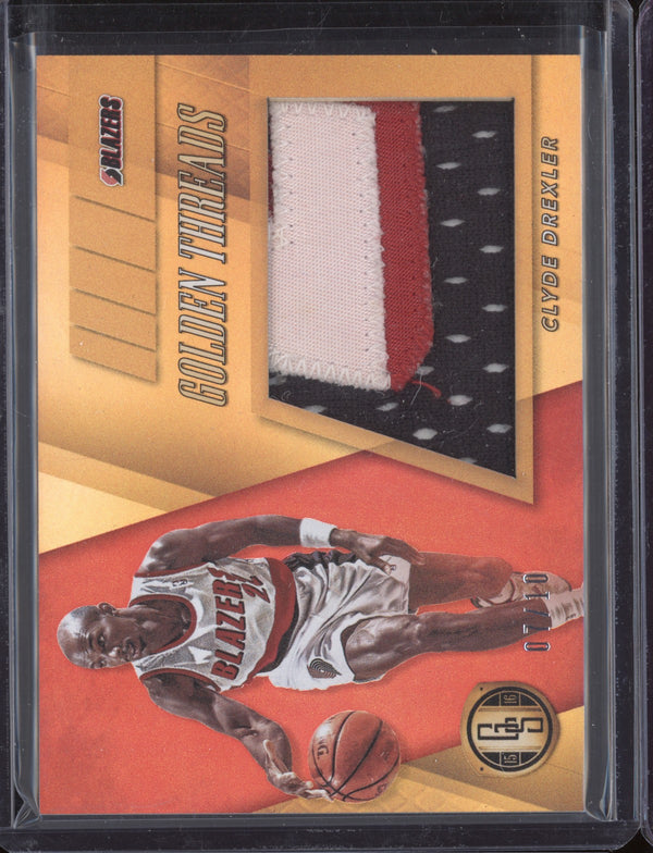 Clyde Drexler 2015-16 Panini Gold Standard 1 Golden Jumbo Threads Patch 07/10