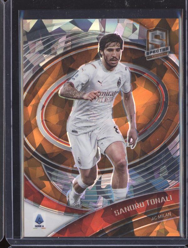 Sandro Tonali 2021-22 Panini Chronicles Soccer Spectra Orange Cracked Ice 4/23