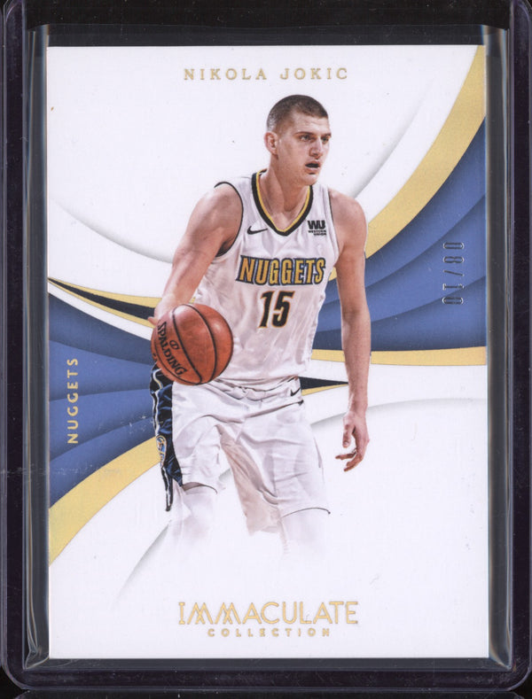 Nikola Jokic 2017-18 Panini Immaculate 59 Gold 8/10