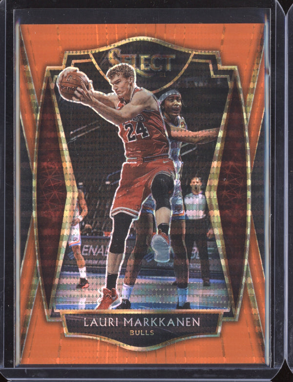 Lauri Markkanen 2020-21 Panini Select 162 Premier Level Neon Orange Pulsar FOTL 12/15