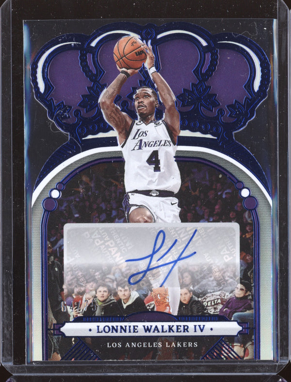 Lonnie Walker IV 2022-23 Panini Crown Royale CA-LWK Crown Auto Blue 64/75