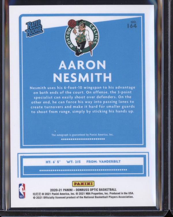 Aaron Nesmith 2020/21 Panini Optic Rated Rookie Signature RC