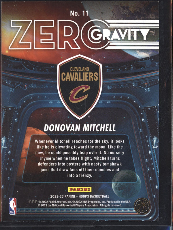 Donovan Mitchell 2022-23 Panini Hoops 11 Zero Gravity