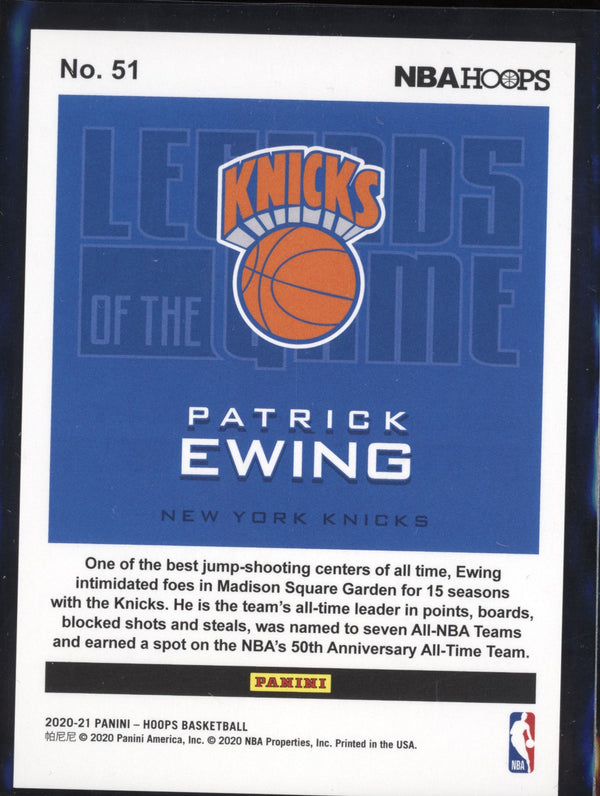 Patrick Ewing 2020-21 Panini Prizm 51 Legends of the Game Silver  21/199