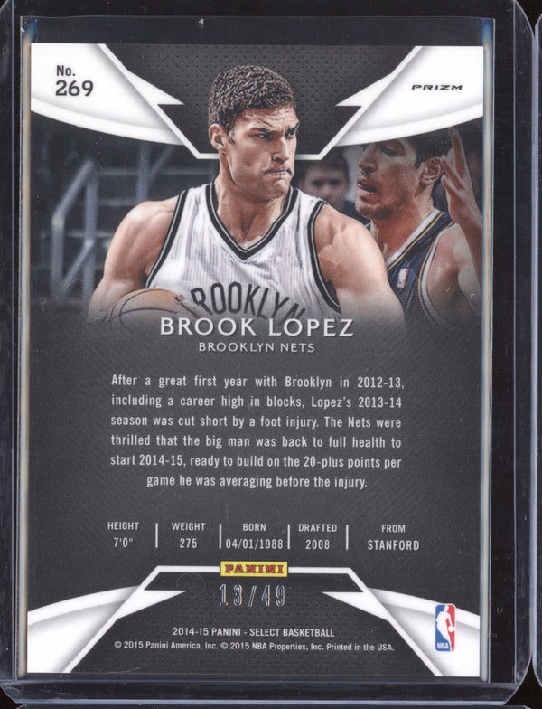 Brook Lopez 2014-15 Panini Select 269 Courtside Copper 13/49