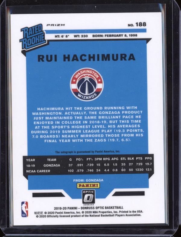 Rui Hachimura 2019-20 Panini Donruss Optic Choice Red Auto RC