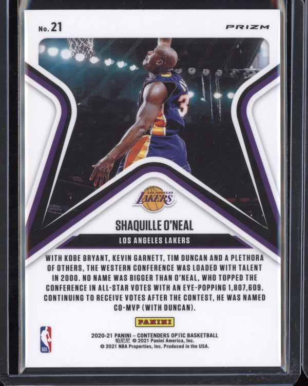 Shaquille O'Neal 2020-21 Panini Contenders Optic All-Star Aspirations