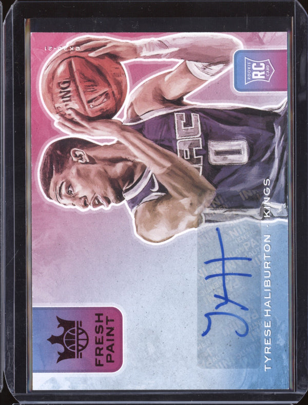 Tyrese Haliburton 2020-21 Panini Court Kings Fresh Paint Auto Ruby RC 95/99