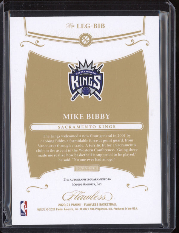 Mike Bibby 2020/21 Panini Flawless Legendary Scripts RC 20/25