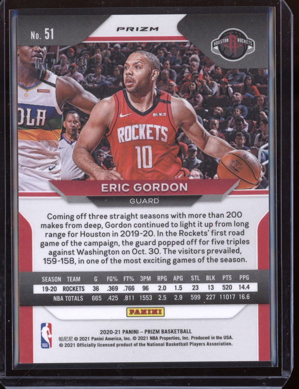 Eric Gordon 2020 Panini Prizm Basketball Red Prizm 62/299