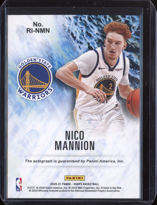 Nico Mannion 2020-21 Panini Hoops Red Rookie Ink RC 22/25