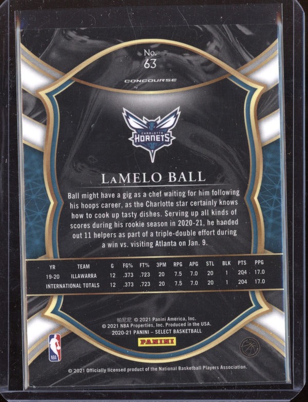 Lamelo Ball 2020-21 Panini Select Concourse RC