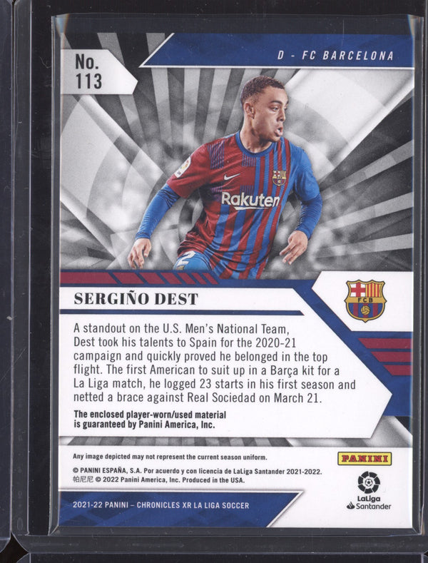 Sergino Dest 2021-22 Panini Chronicles Soccer 113 XR La Liga Jersey 4/299