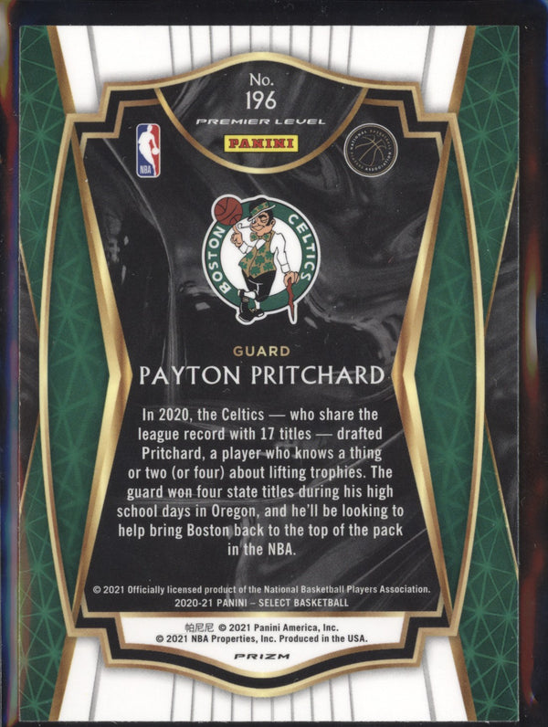 Payton Pritchard 2020-21 Panini Select 196 Premier Red White Green Ice RC